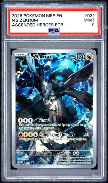 [PSA 9] 2026 POKEMON MEP EN-ME BLACK STAR PROMO #031 N'S ZEKROM ASCENDED HEROES ETB