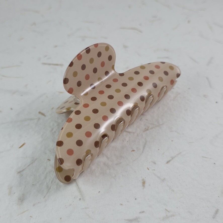 36276 復古橘色點點鯊魚夾抓夾