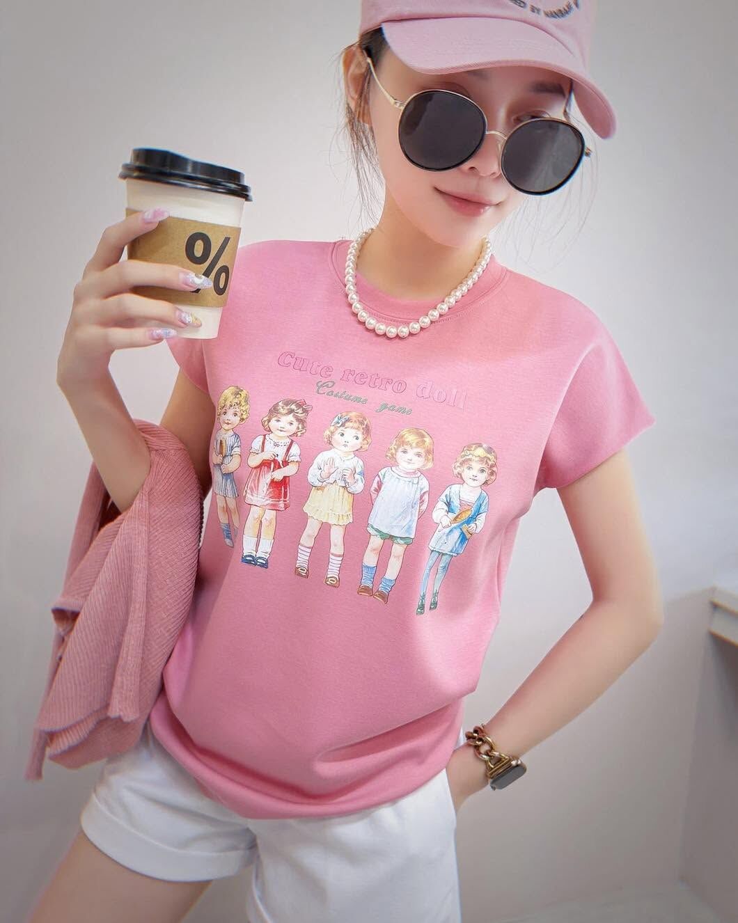 【可愛老錢風復古娃娃棉tee】（現貨）