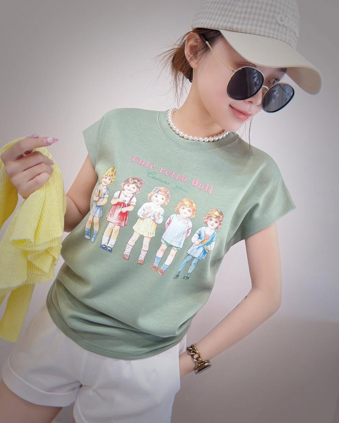 【可愛老錢風復古娃娃棉tee】（現貨）
