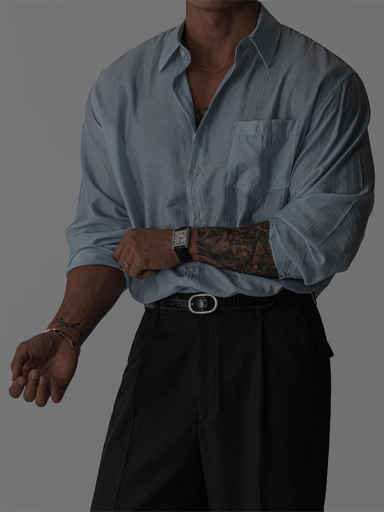 Soft silk striped shirt
