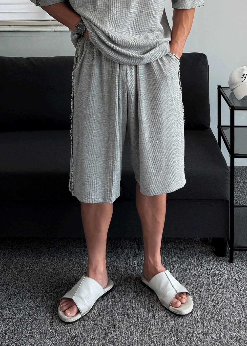 Waffle Heather Tape Shorts