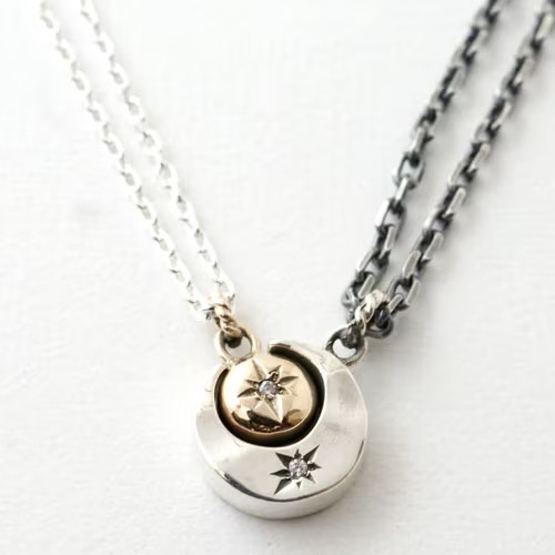 Atease - MOON PAIR NECKLACE [AN-13X-M]