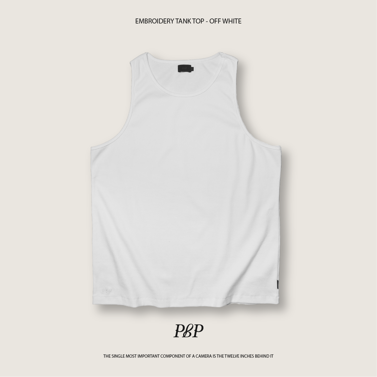 P.B.P - EMBROIDERY TANK TOP  - OFF WHITE