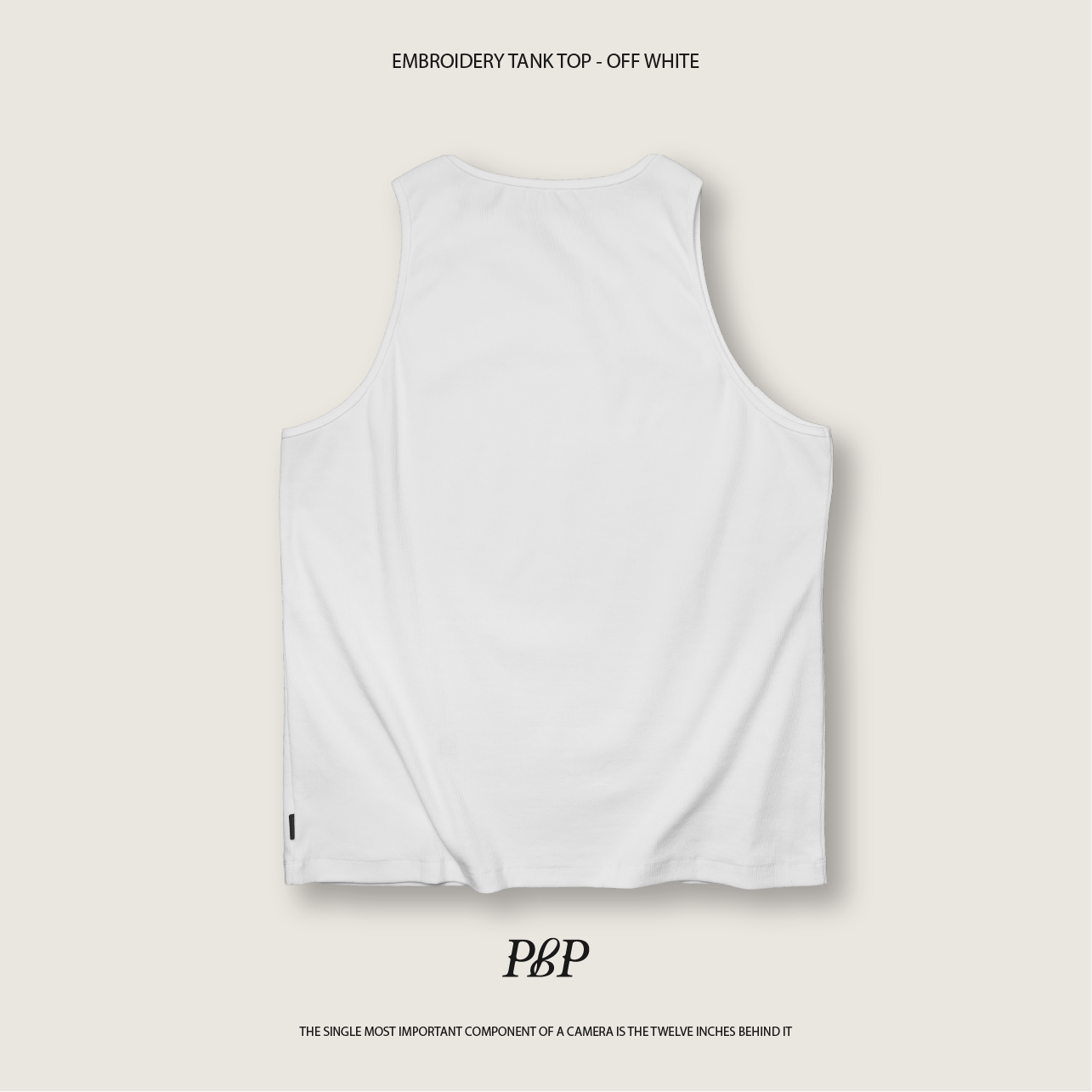 P.B.P - EMBROIDERY TANK TOP  - OFF WHITE