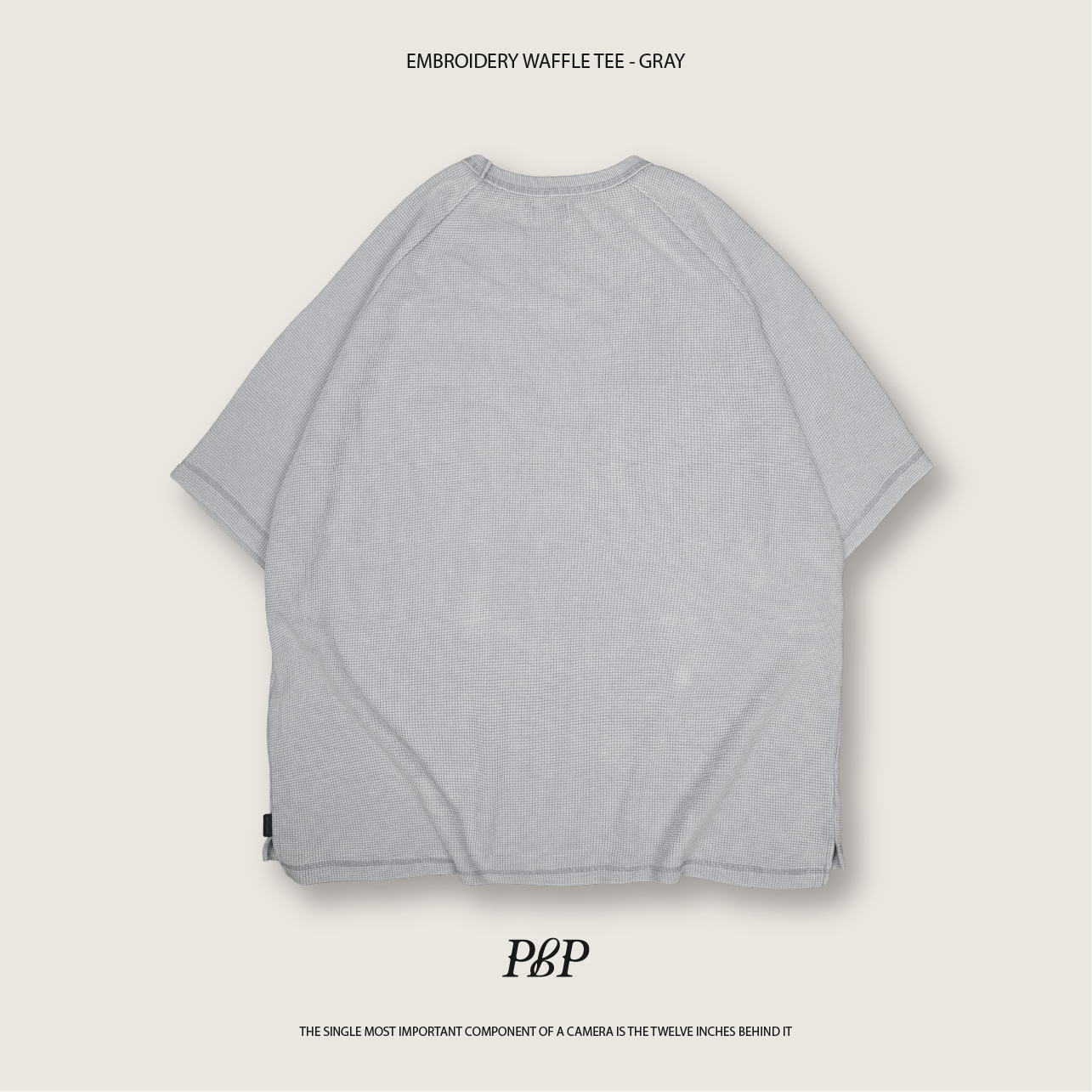 P.B.P - EMBROIDERY WAFFLE TEE  - GRAY