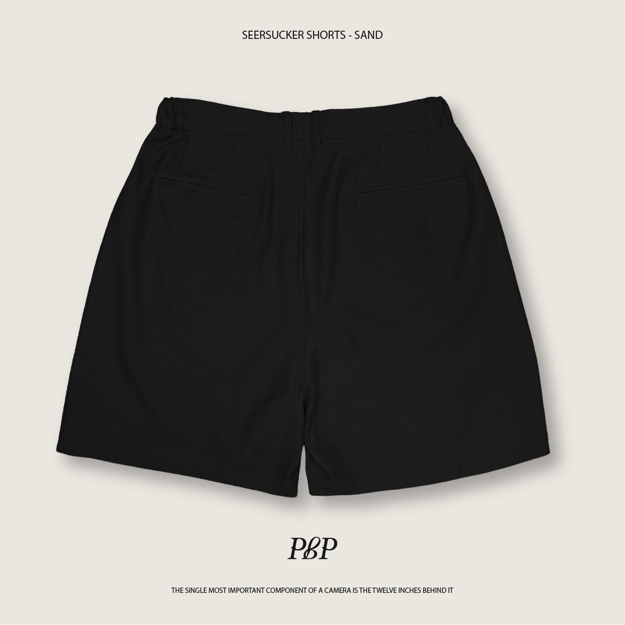 P.B.P - SEERSUCKER SHORTS  - BLACK