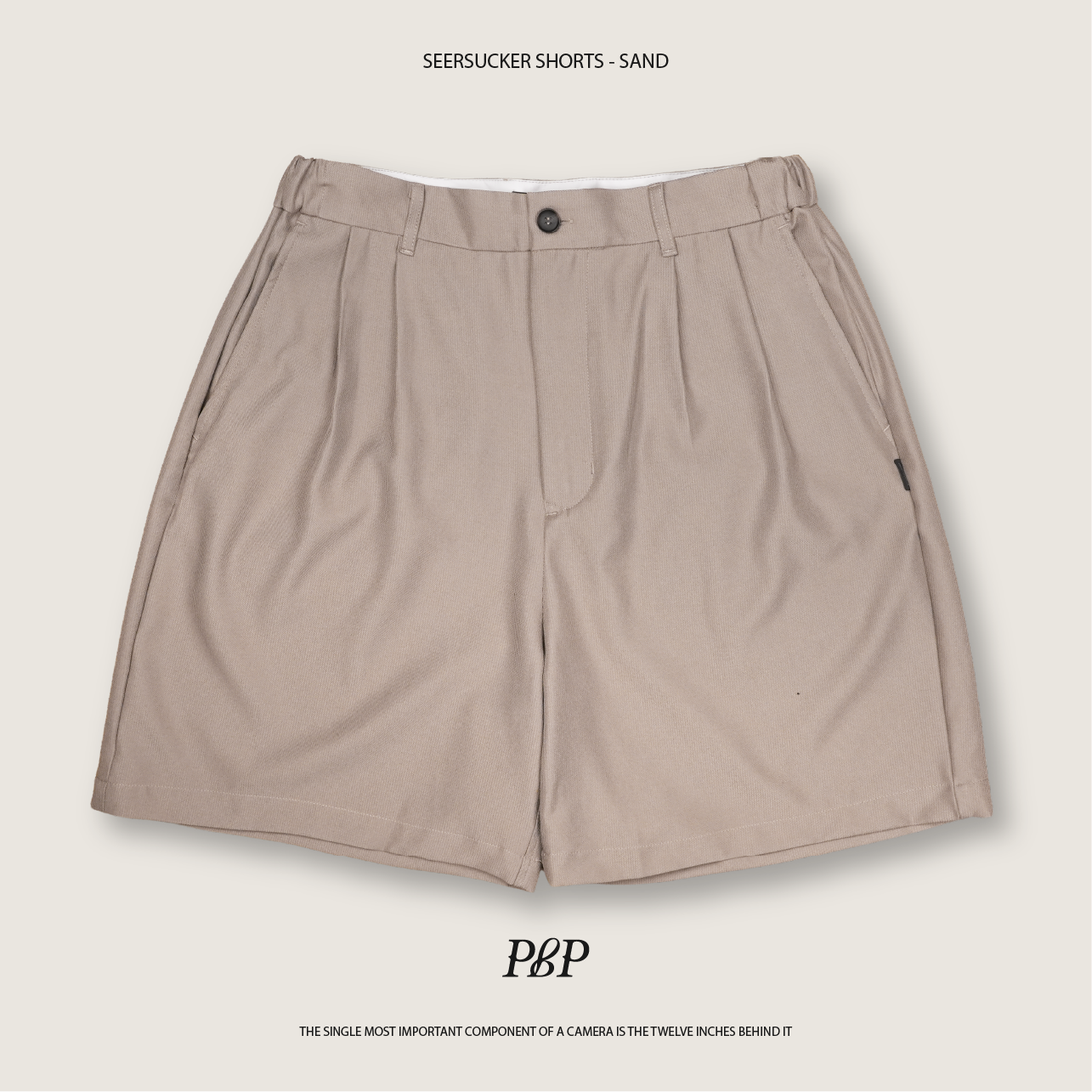 P.B.P - SEERSUCKER SHORTS  - SAND