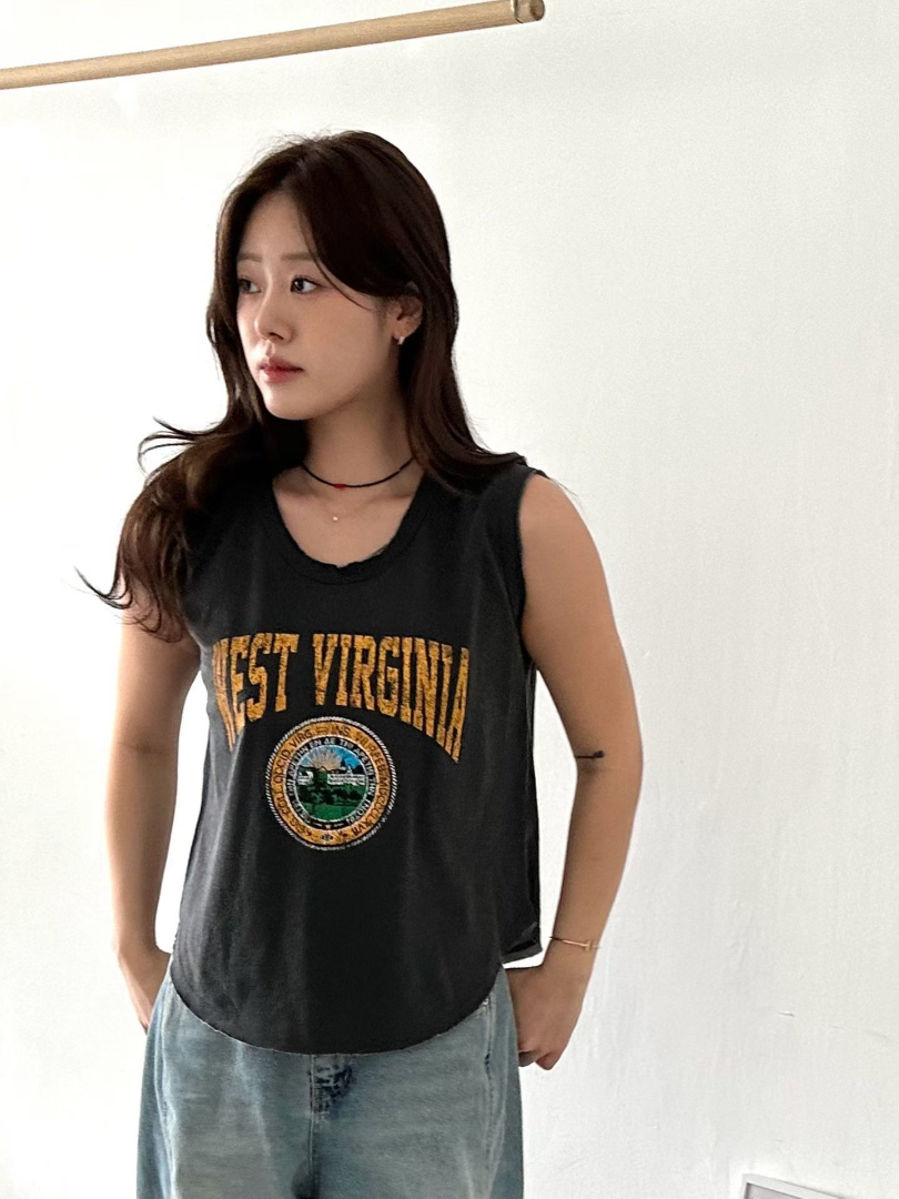 West Virginia 美式復古水洗背心