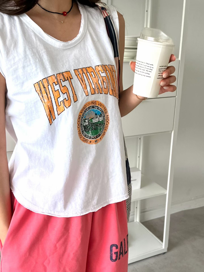 West Virginia 美式復古水洗背心