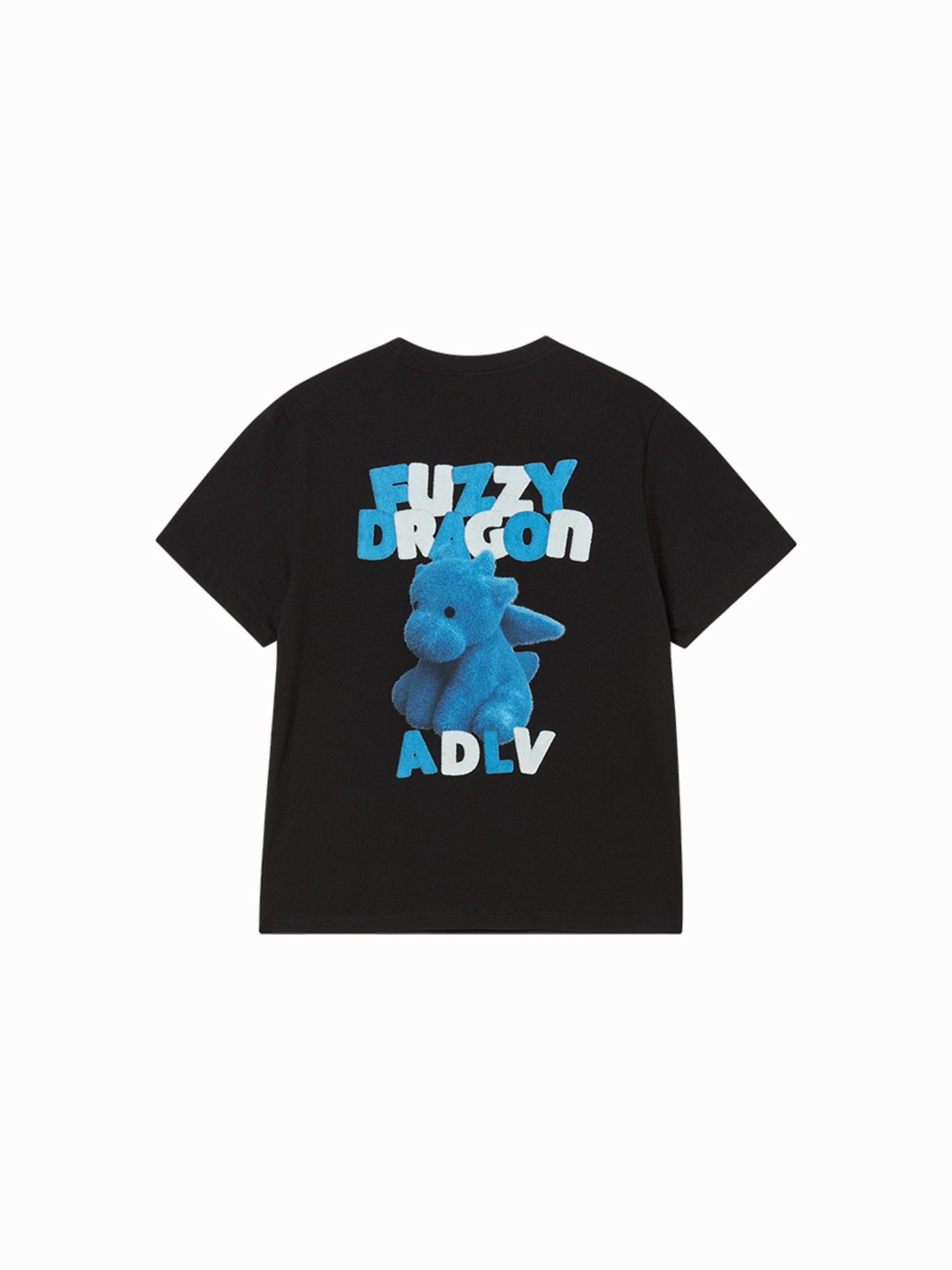 Q35 ADLV WOMAN FUZZY FONT DRAGON SHORT SLEEVE T-SHIRT - BLACK｜25FW-TP-SS-AW-WFN-BLK