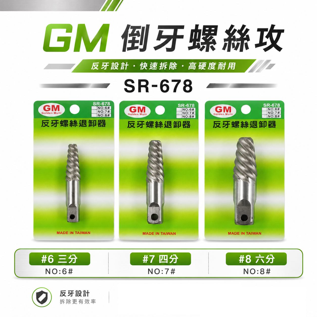 GM｜#6 #7 #8 斷牙螺絲取出器 反牙絲攻 反牙螺絲退卸器 倒牙螺絲攻 拔取器 退牙器 水管退牙