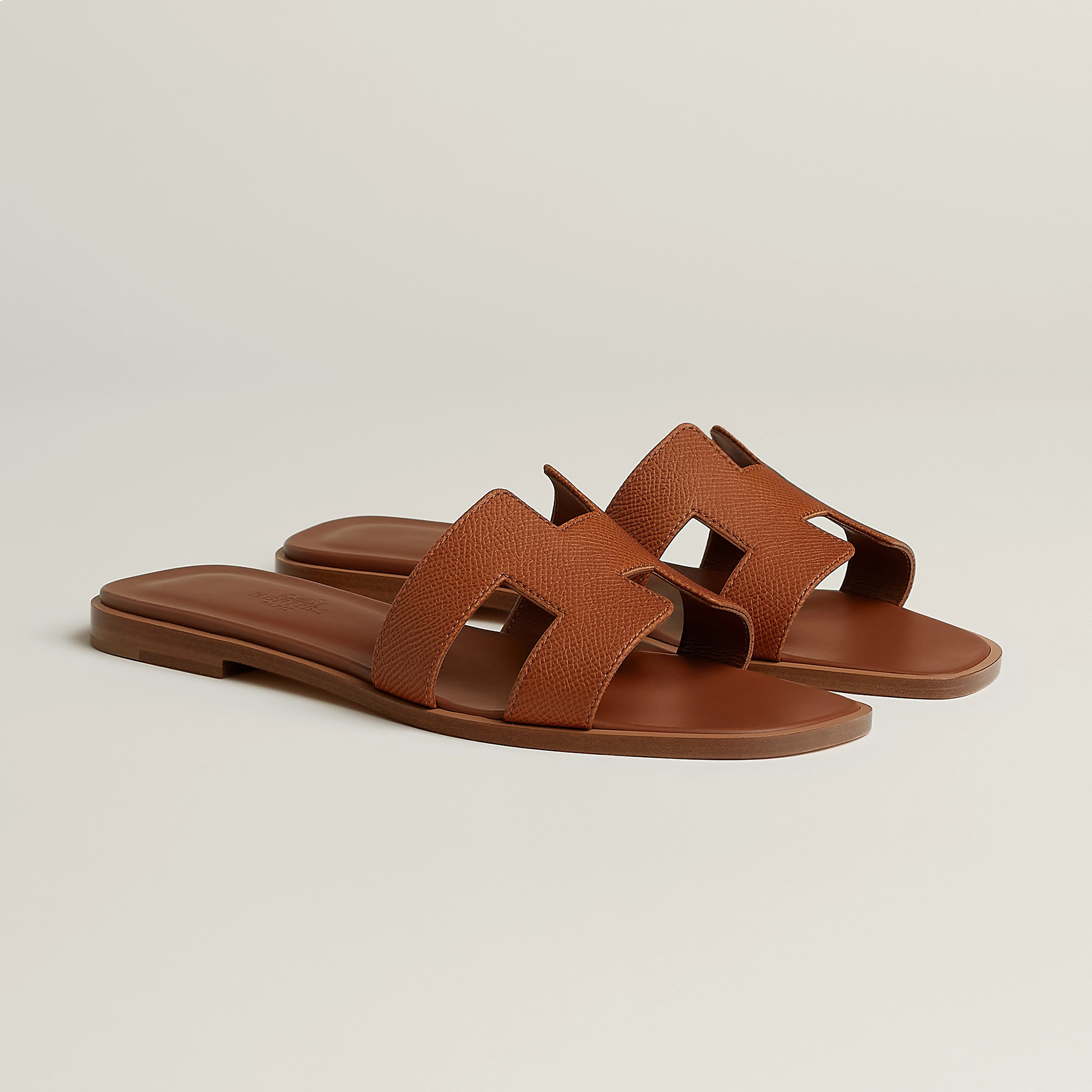Hermes Oran SANDALS GOLD EPSOM 37