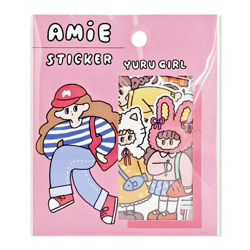 yuru 女孩 Amie系列 40枚貼紙包｜日本Mind Wave