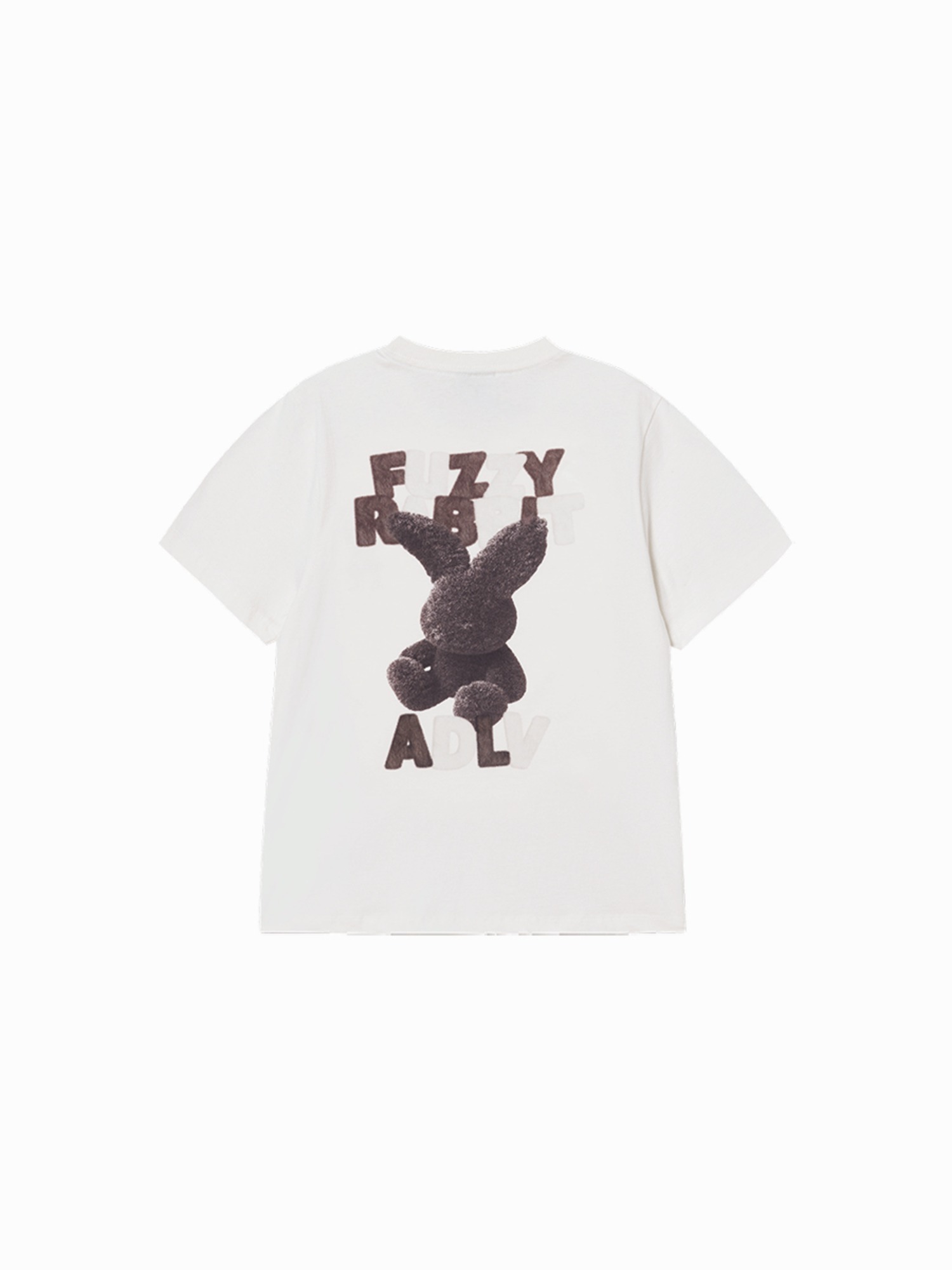 Q37 ADLV WOMAN FUZZY FONT DRAGON SHORT SLEEVE T-SHIRT - CREAM｜25FW-TP-SS-AW-WFF-CRM