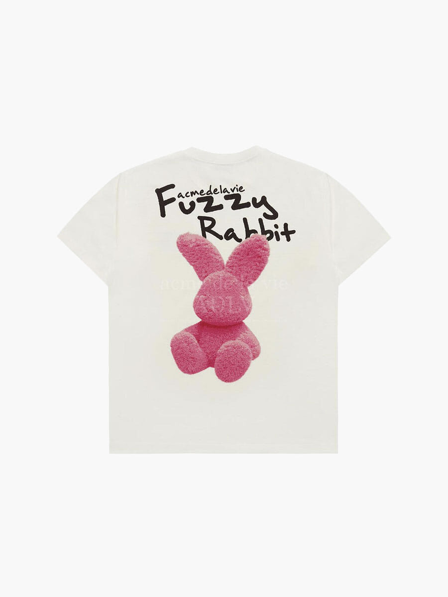 Q42 ADLV DOODLE FUZZY RABBIT SHORT SLEEVE T-SHIRT - CREAM｜24SS-SSAZFR-CRM