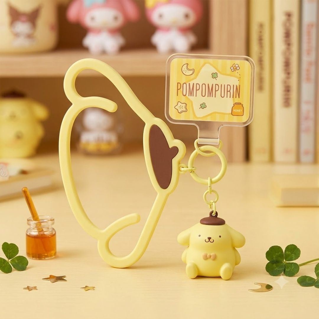 布丁狗 Sanrio 手機掛繩掛圈鎖匙扣套組 | 防丟手腕掛繩連立體公仔飾物