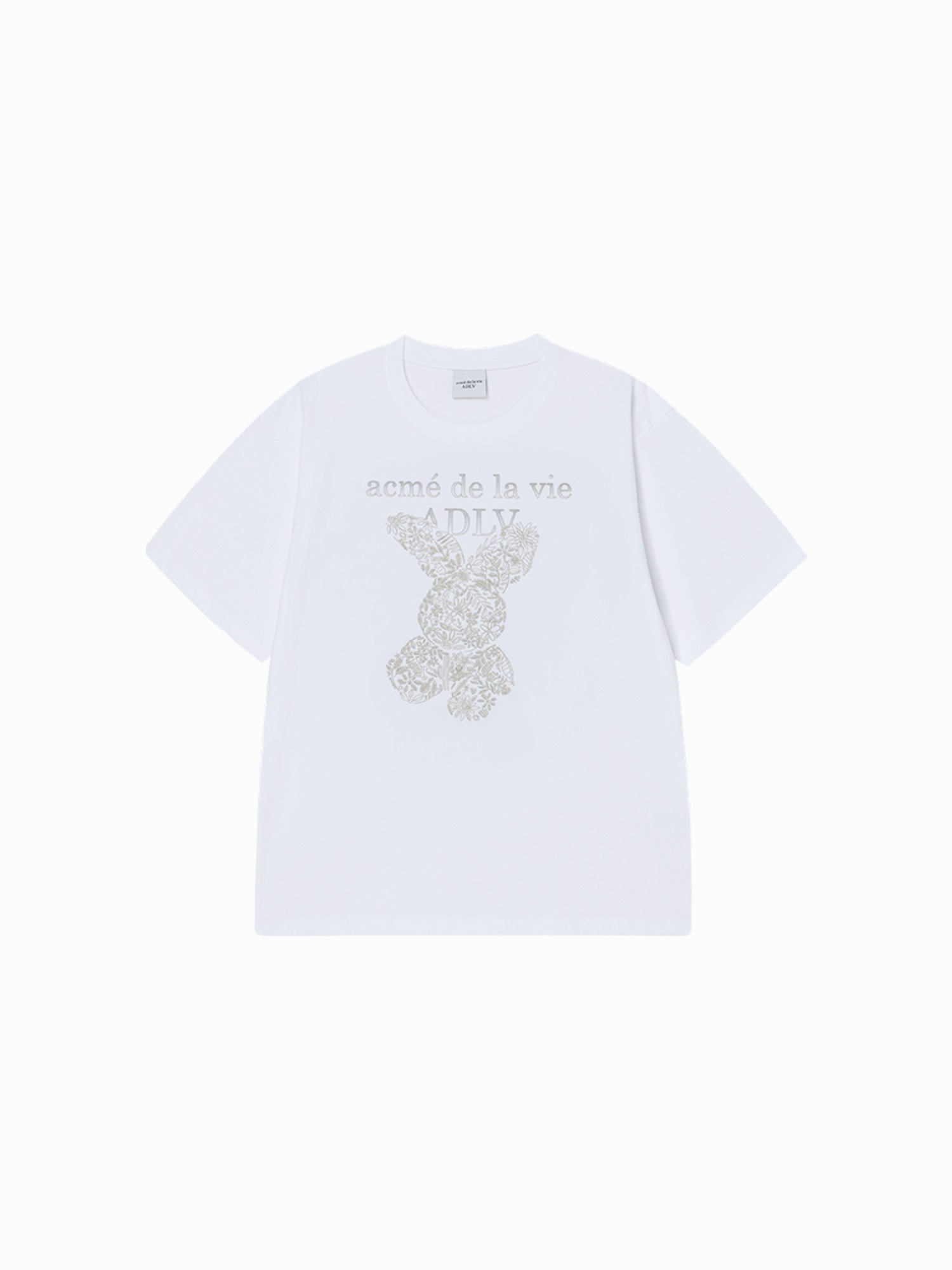 Q50 ADLV GARDEN FUZZY RABBIT SHORT SLEEVE T-SHIRT - WHITE｜25FW-TP-SS-AW-GFR-WHT
