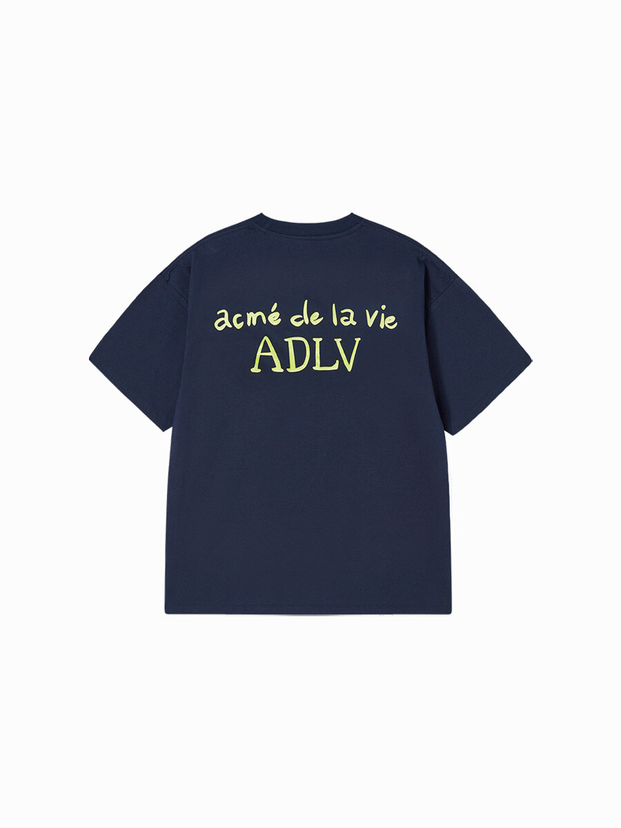 Q54 ADLV CURSIVE LOGO SHORT SLEEVE T-SHIRT - DARK NAVY｜26SS-TP-SS-LS-CRS-