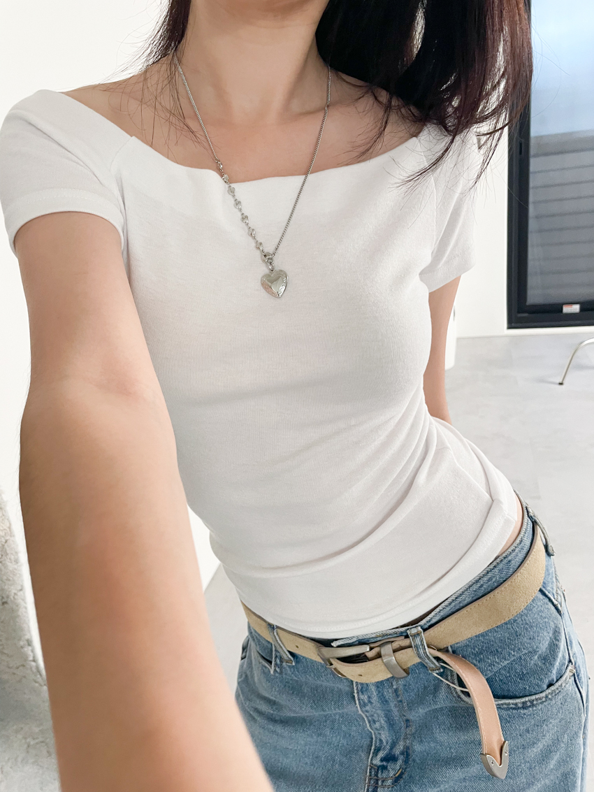basic soft square-neck cotton top