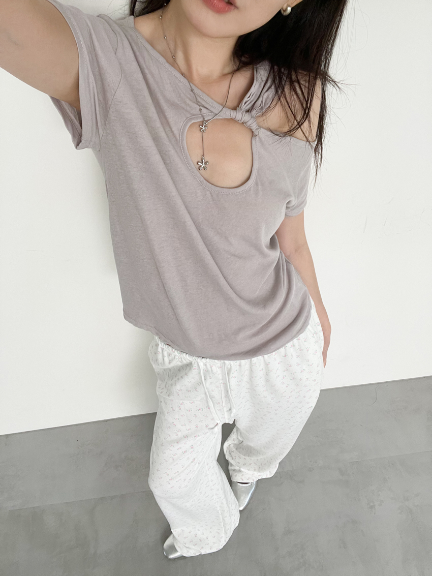 one-shoulder cutout design top