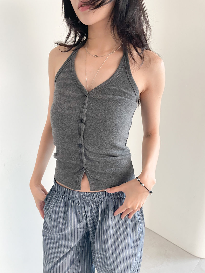 button halter cami