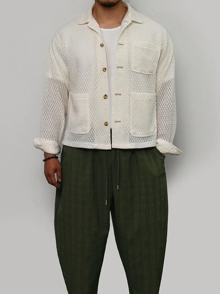 Lace Crochet Shirt Jacket