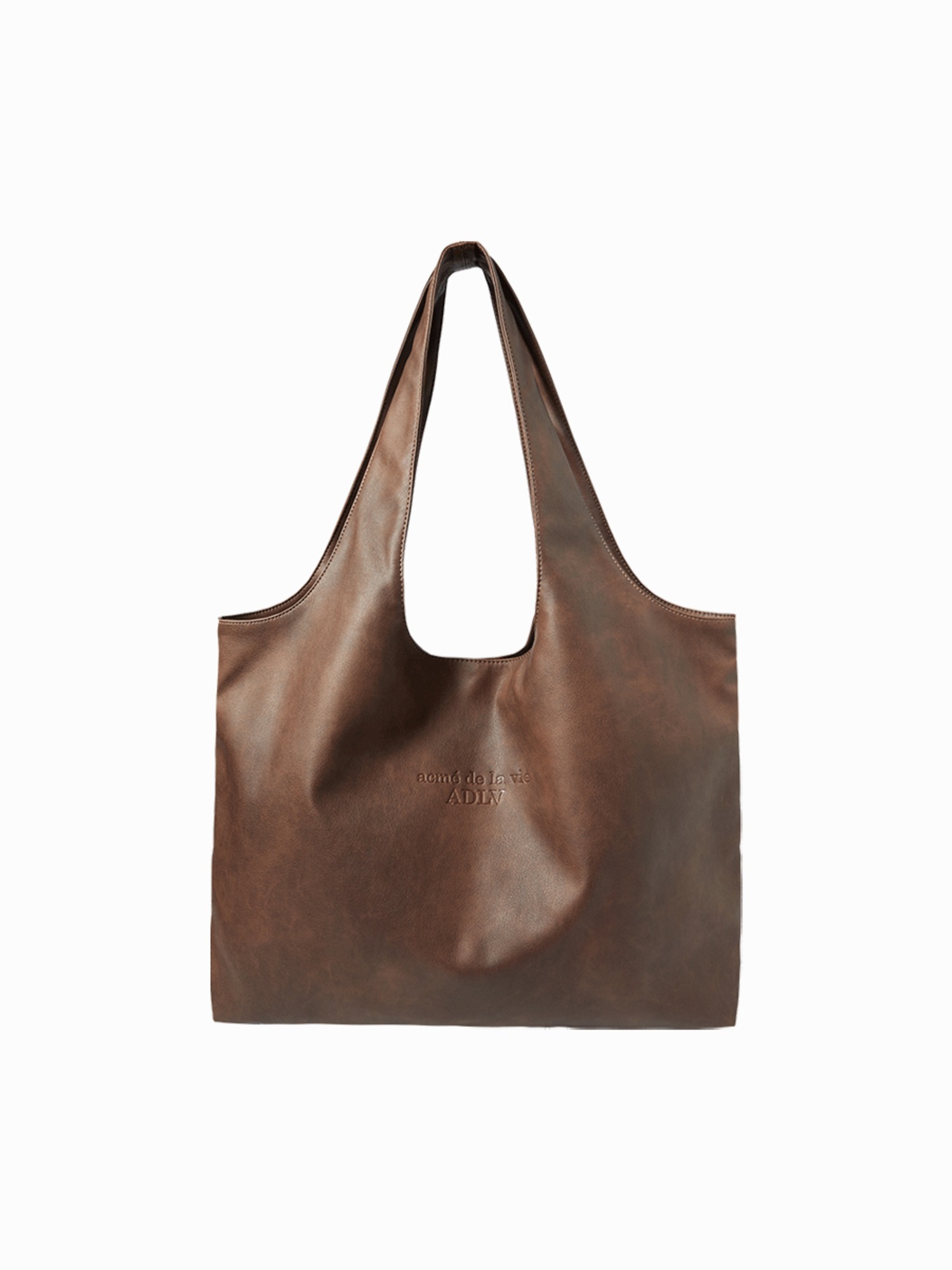 Q61 ADLV GO POINT VEGAN LEATHER SHOPPER BAG - BROWN｜25FW-AC-BA-LG-GVB-BRN