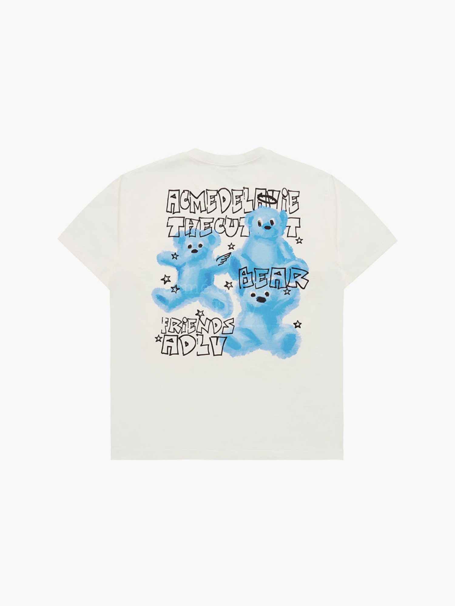 Q64 ADLV CRAYON THREE BEAR ARTWORK SHORT SLEEVE T-SHIRT - CREAM｜24SS-SSATHB-CRM