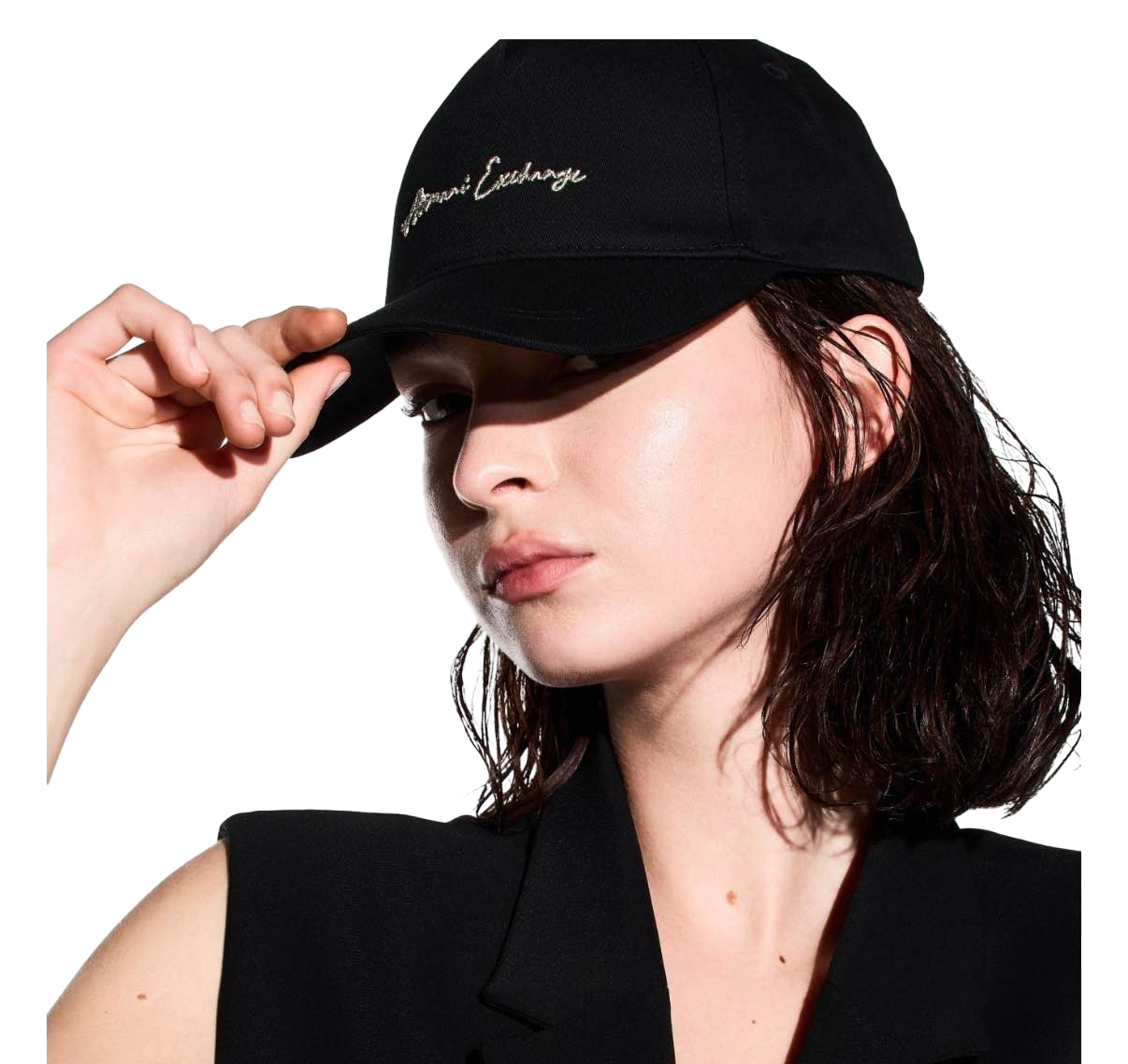 【Armani Exchange】Cappello Baseball  黑