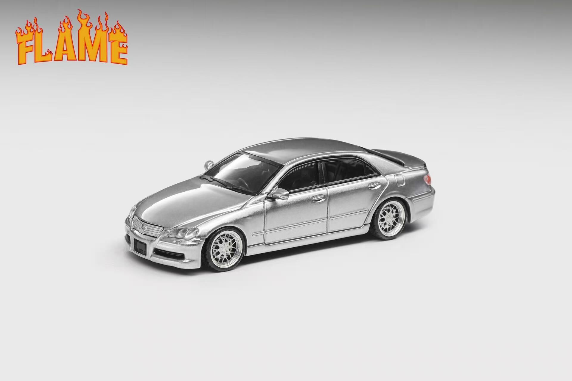 PO-$170 * FLAME * 1:64 TOYOTA MARK X METALLIC SILVER