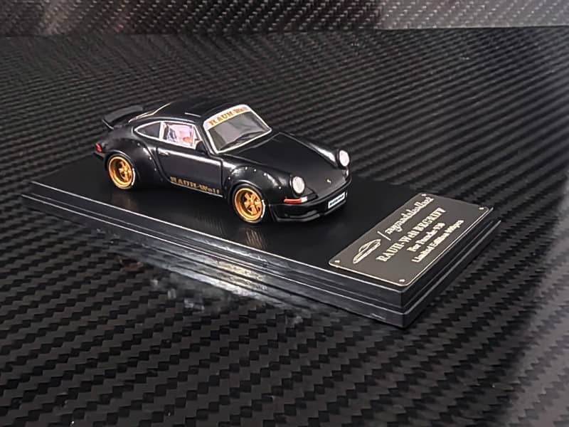 PO-$160 * MODEL COLLECT * 1:64 RWB930 PROTOTYPE MATTE BLACK DUCKTAIL WING