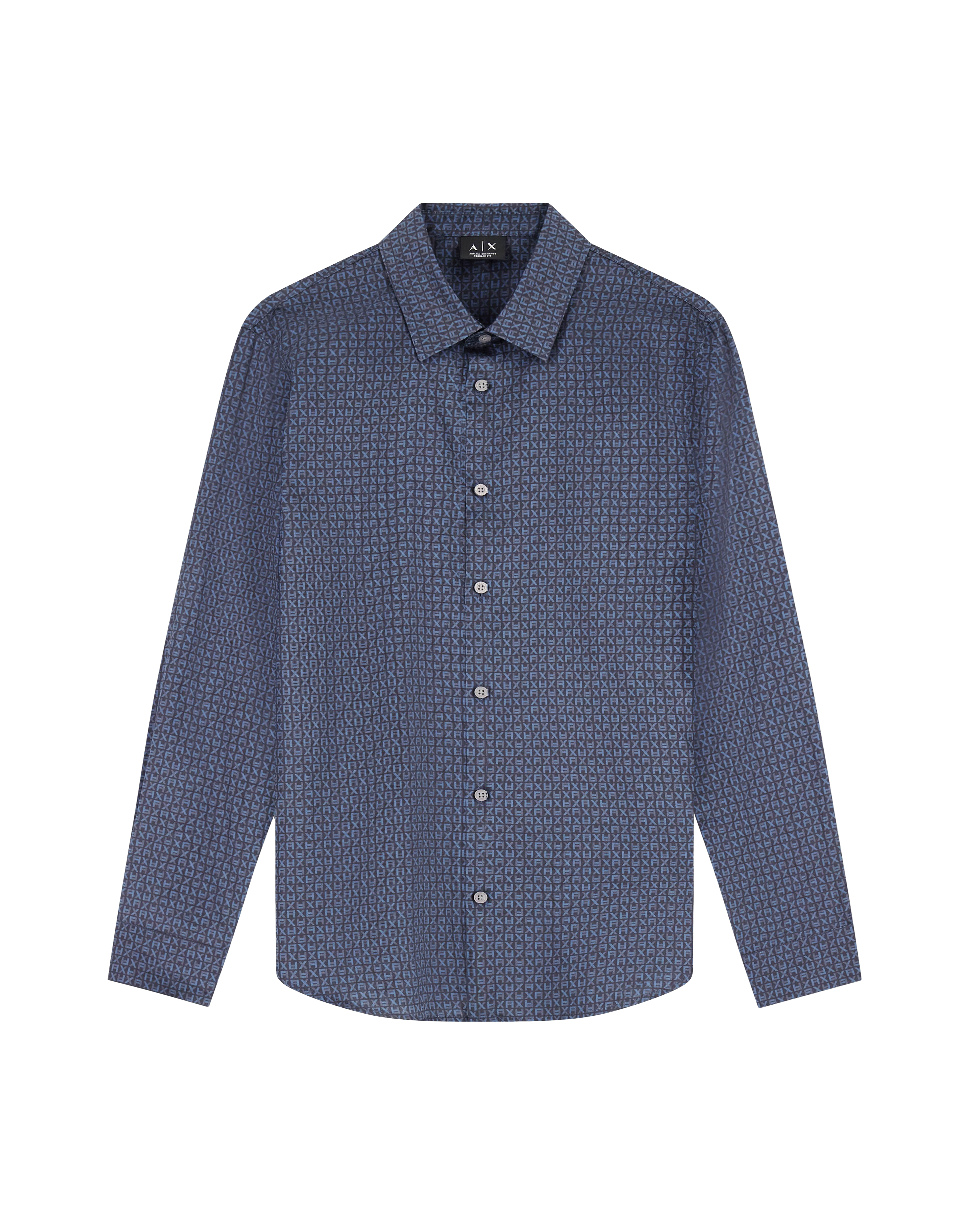 【Armani Exchange】Camicia Block Logo Ao Blue M  深藍