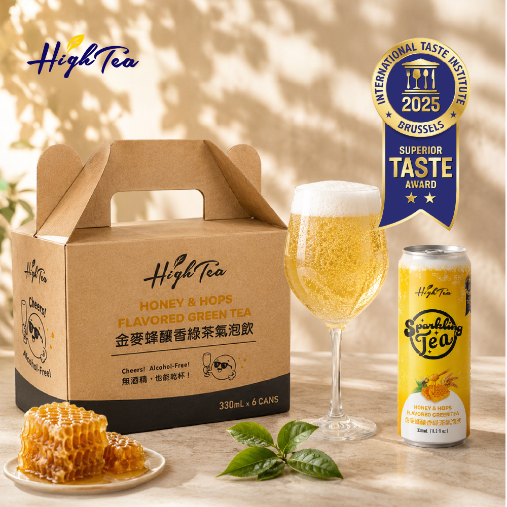 金麥蜂釀香綠茶氣泡飲 <6入>; 330ml/罐