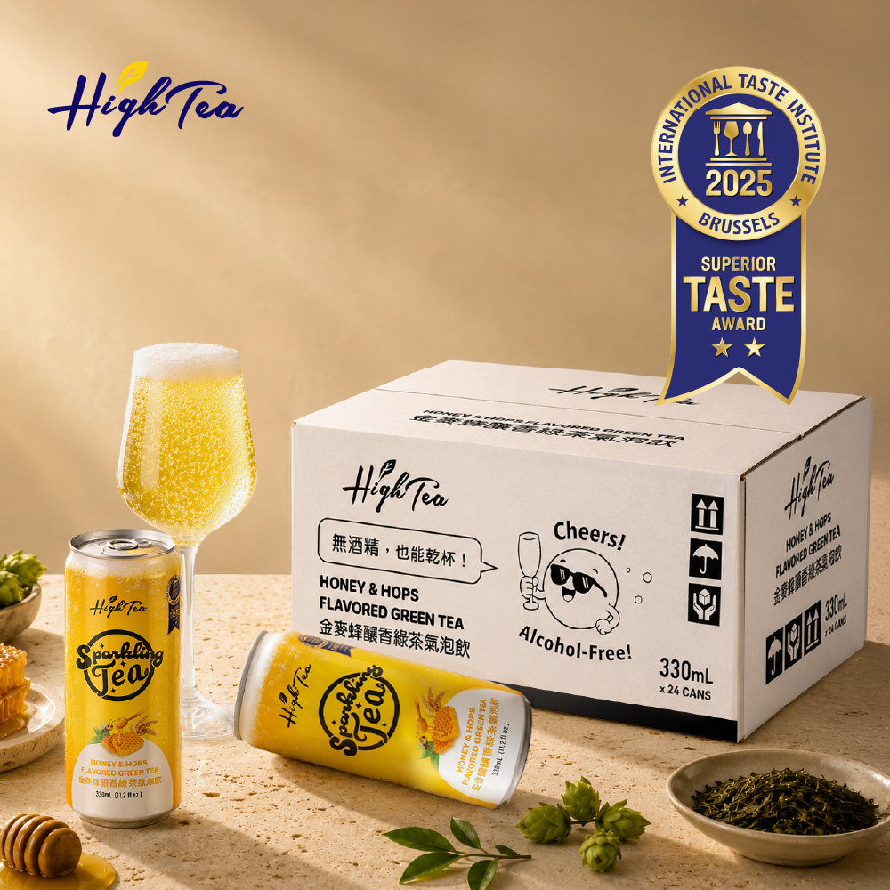 【箱購】【24罐】金麥蜂釀香綠茶氣泡飲 330ml/罐