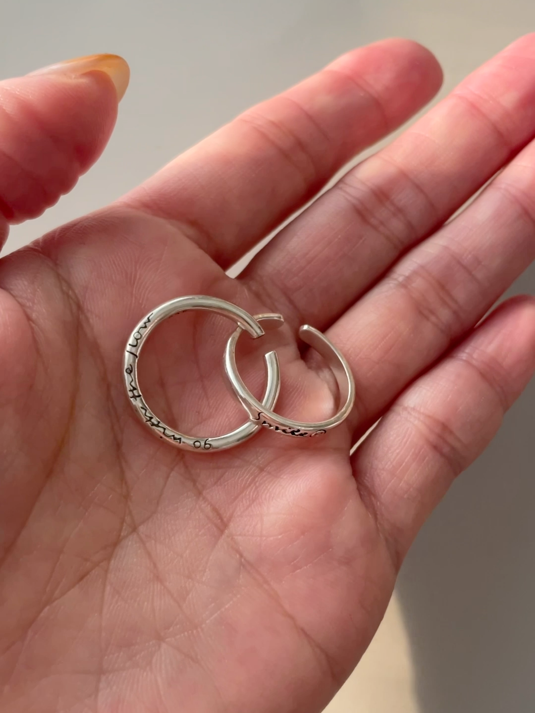 smile letter ring