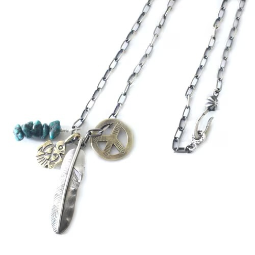 Atease - SMALL FEATHER 4SET NECKLACE [AN-FZ-S-4SET]