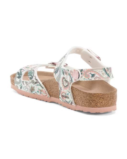 【預購】BIRKENSTOCK H061716  Rio Desert Dust 童裝涼鞋 (白底印花)