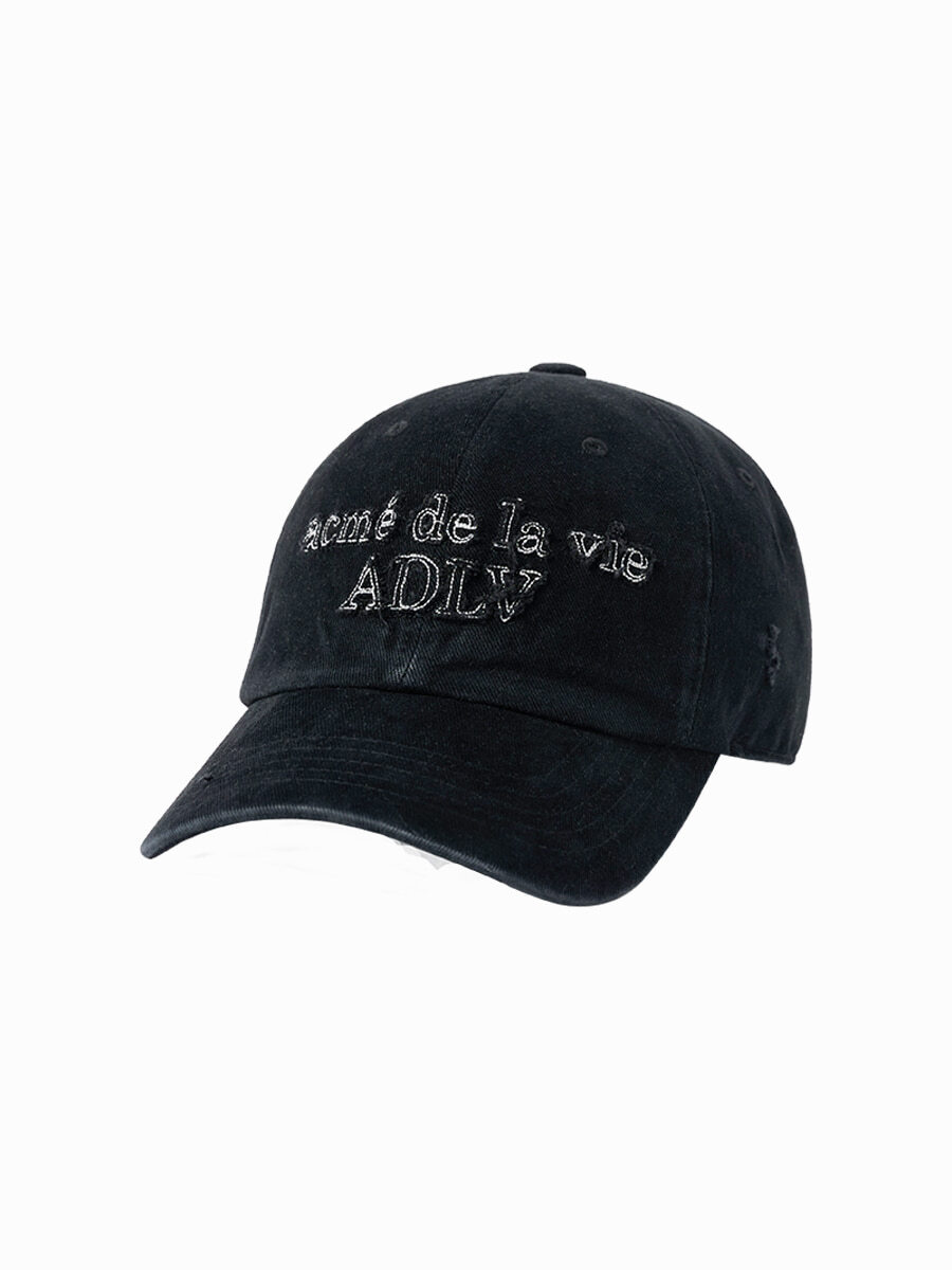 Q65 ADLV FABRIC LOGO APPLIQUE BALL CAP -BLACK｜26SS-AC-CA-LG-FPC-BLK