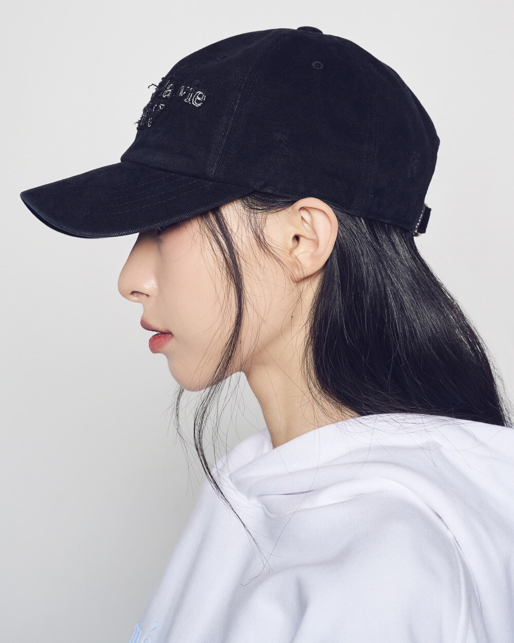 Q66 ADLV FABRIC LOGO APPLIQUE BALL CAP -IVORY｜26SS-AC-CA-LG-FPC-IVY