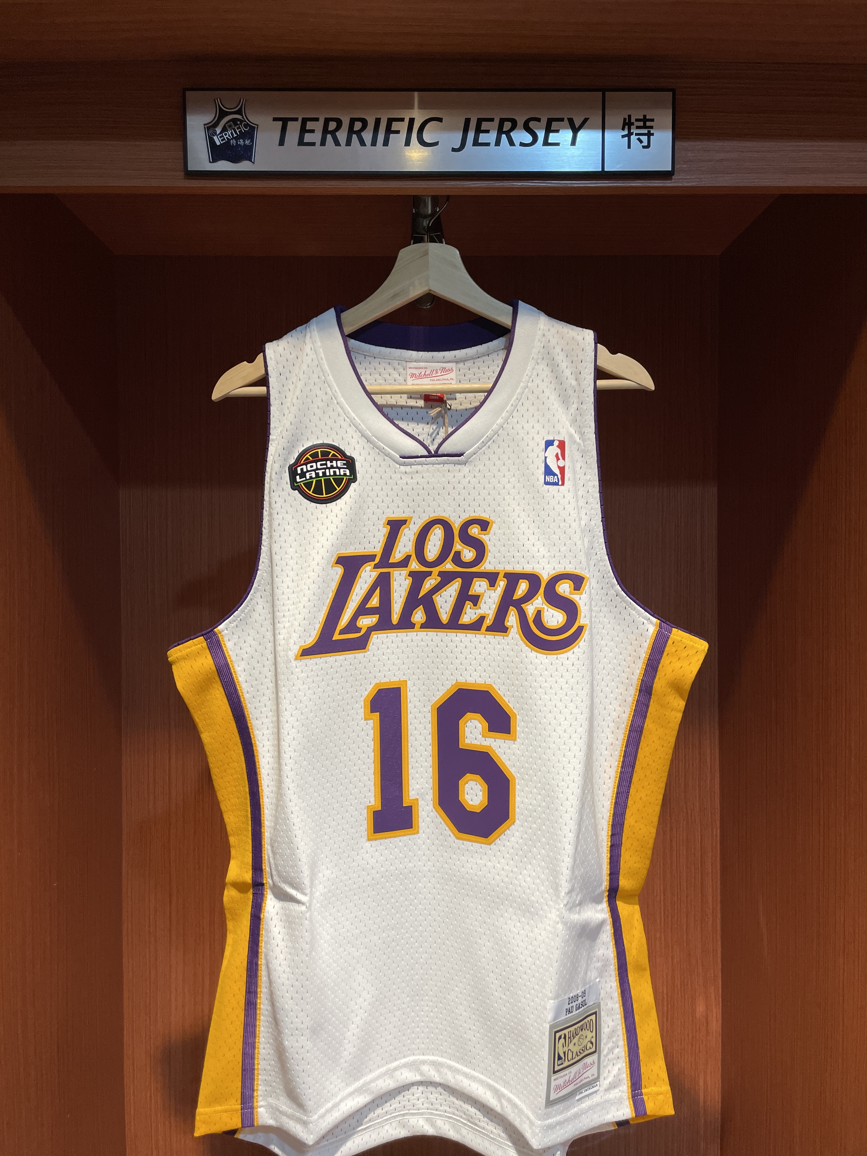 NBA球衣 Pau Gasol 洛杉磯湖人 拉丁之夜 08-09 M&N Swingman G2 球迷版 熱轉印 全新