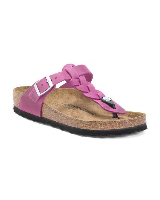 【預購】BIRKENSTOCK  H061731   Leather Gizeh 女裝編織細帶人字拖 (玫紅色)