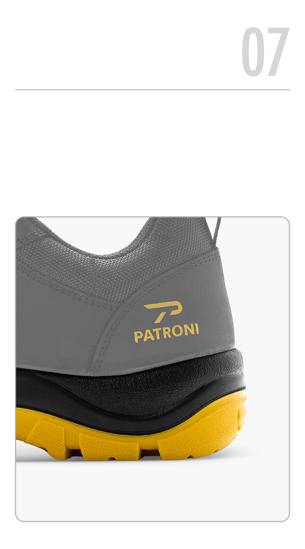 PATRONI 新款PU大底安全鞋，加厚大底重點展示