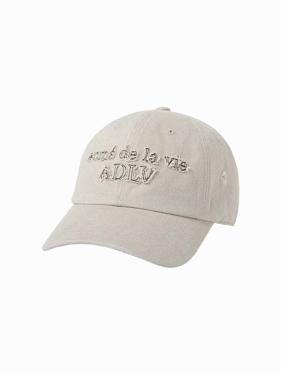 Q66 ADLV FABRIC LOGO APPLIQUE BALL CAP -IVORY｜26SS-AC-CA-LG-FPC-IVY