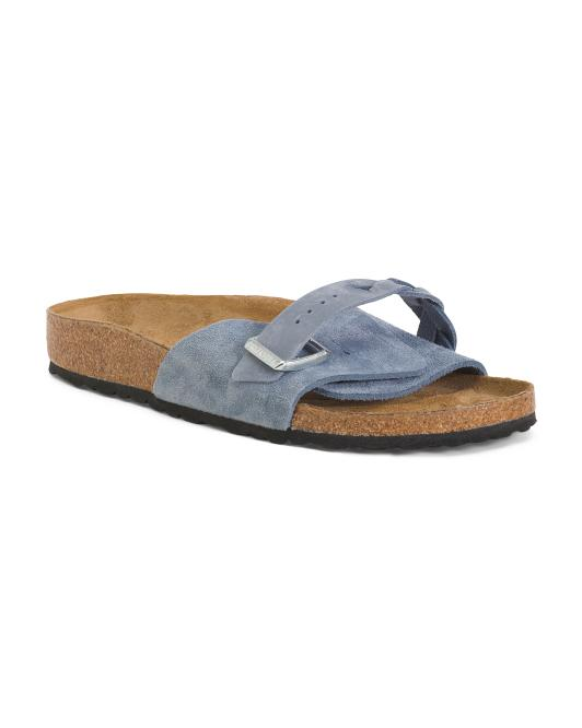 【預購】BIRKENSTOCK H061736 Oita Braid Buckle 女裝絨面涼鞋 (霧霾藍)