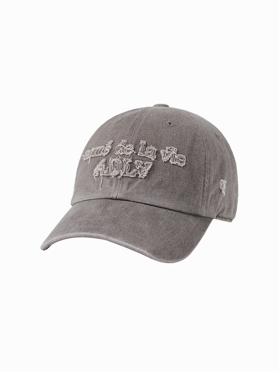 Q67 ADLV FABRIC LOGO APPLIQUE BALL CAP -GREY｜26SS-AC-CA-LG-FPC-GRY