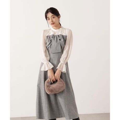 【現貨出清特惠】PROPORTION BODY DRESSING 前綁帶拼接洋裝 PS