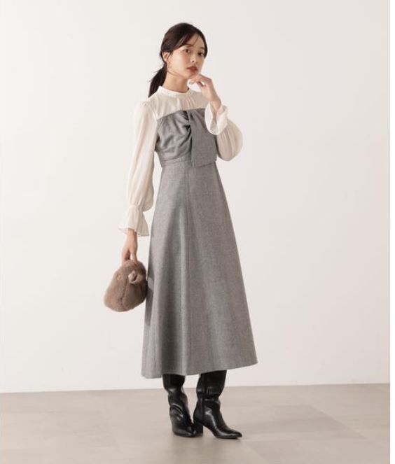 【現貨出清特惠】PROPORTION BODY DRESSING 前綁帶拼接洋裝 PS