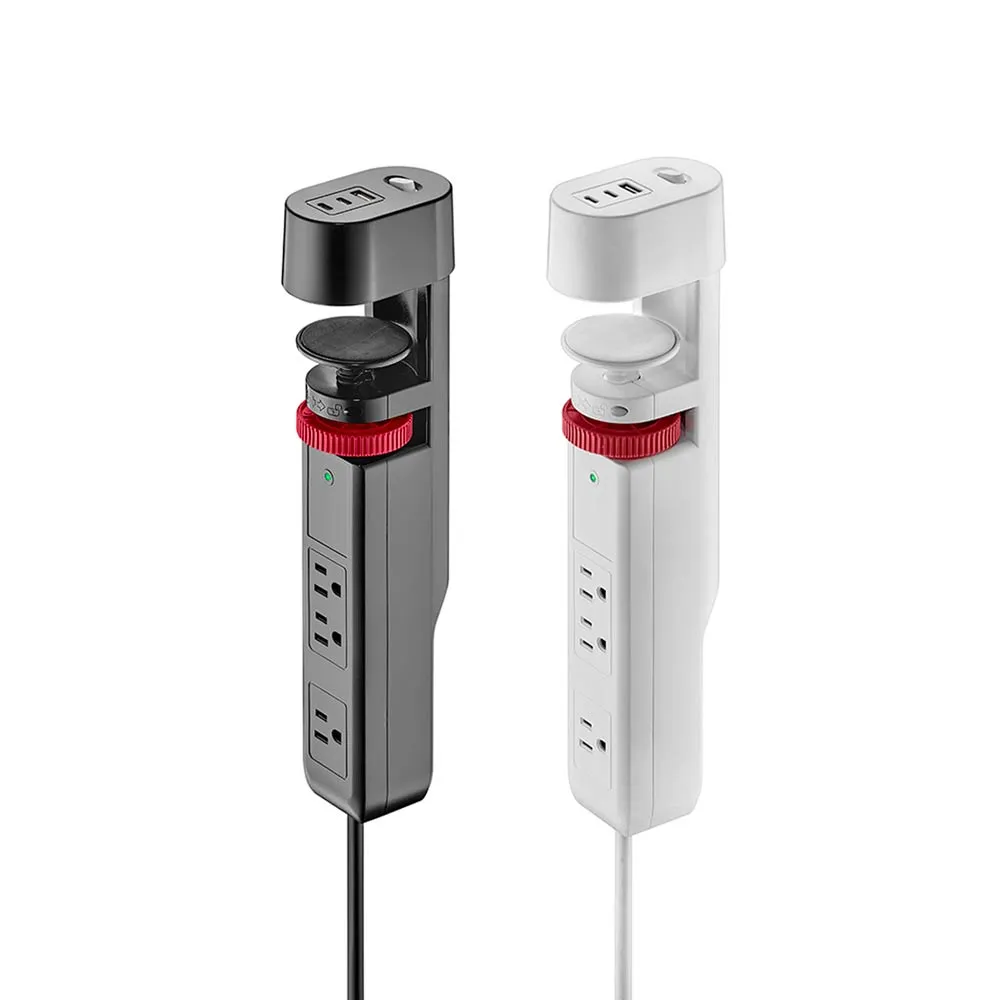桌下型夾式隱藏延長線 - 3插USB+TypeC