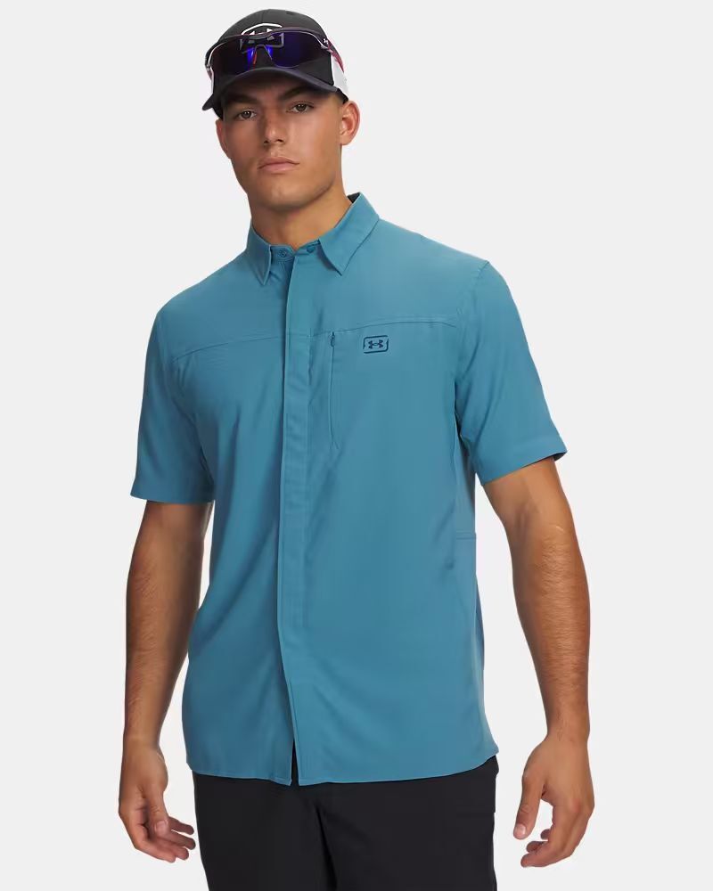 【預購】 H061747 UNDER ARMOUR Fish Pro Hybrid 短袖機能襯衫 (湖水藍)